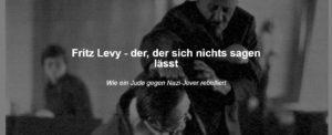 Fritz Levy wehrt sich: als ihn 36 Jahre nach Ende des Nationalsozialismus ein Mann in einer Altentagesstätte als “Juden-Schwein” beleidigt, wird er handgreiflich. In der Pressedarstellung ist er der alleinige Gewalttäter.
